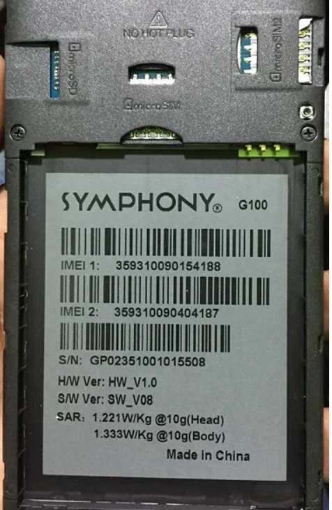 Symphony G100 Flas File