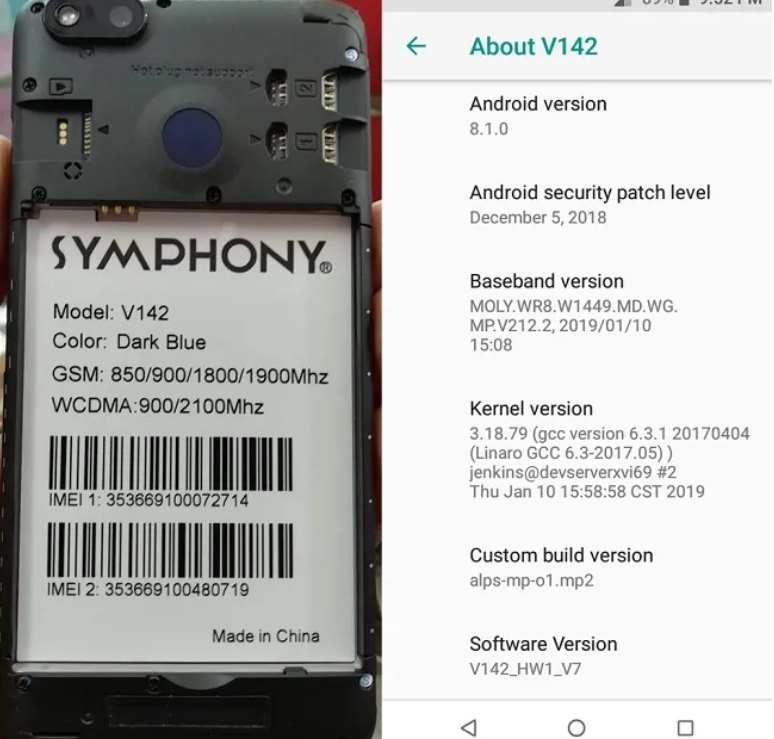 Symphony V142 Flash File
