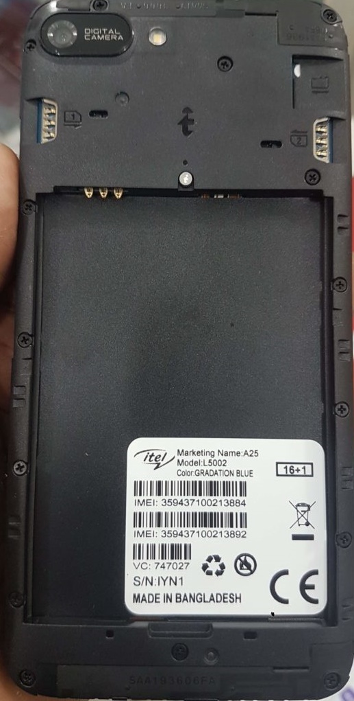Itel L5002 A25 Flash File